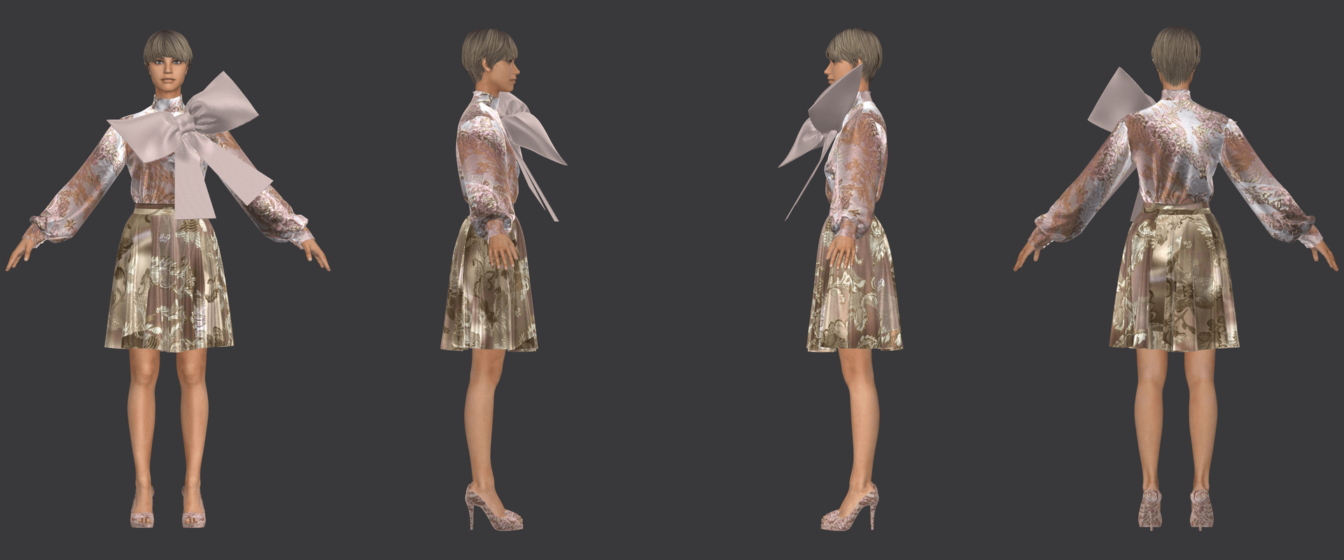 CLO 3D garment multi-view render by Veragya