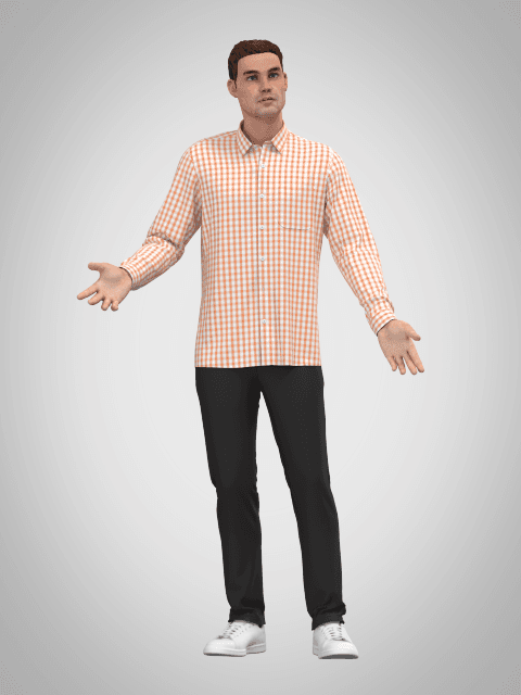 Mens shirt fashion visual with gesture pose